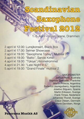Poster for Scandinavian Saxophone Festival 2012