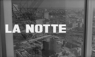 Still from the opening credits of Antonioni’s La notte featuring the reflective facade of the Pirelli Building.