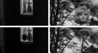 Four stills from Antonioni’s L’eclisse demonstrating temps mort.