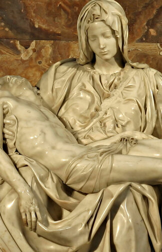 Detail of Michelangelo’s Pietà, San Pietro, Rome (1499)